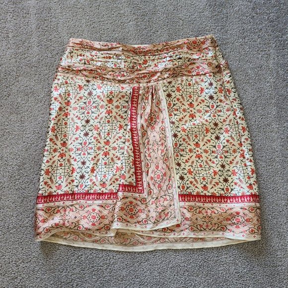 Max Studio Dresses & Skirts - Studio M Pink Green Silk Floral Mini Skirt  Pet XS